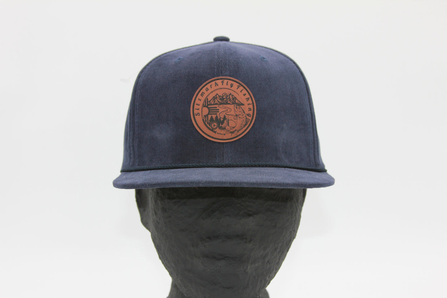 Navy Corduroy Sitzmark Flat Brim Hat