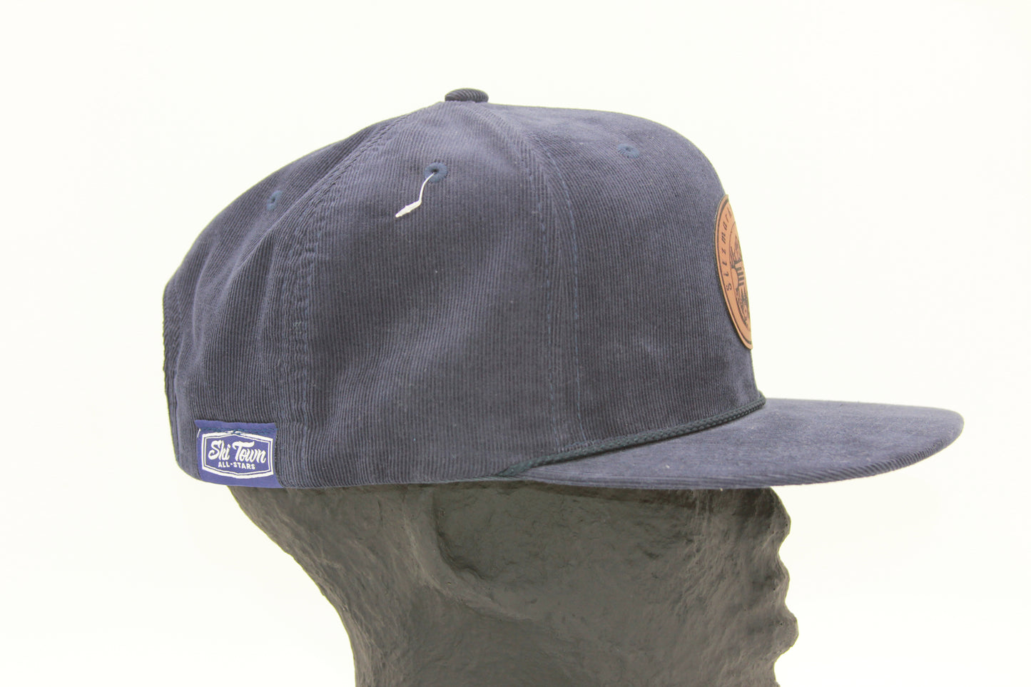 Navy Corduroy Sitzmark Flat Brim Hat