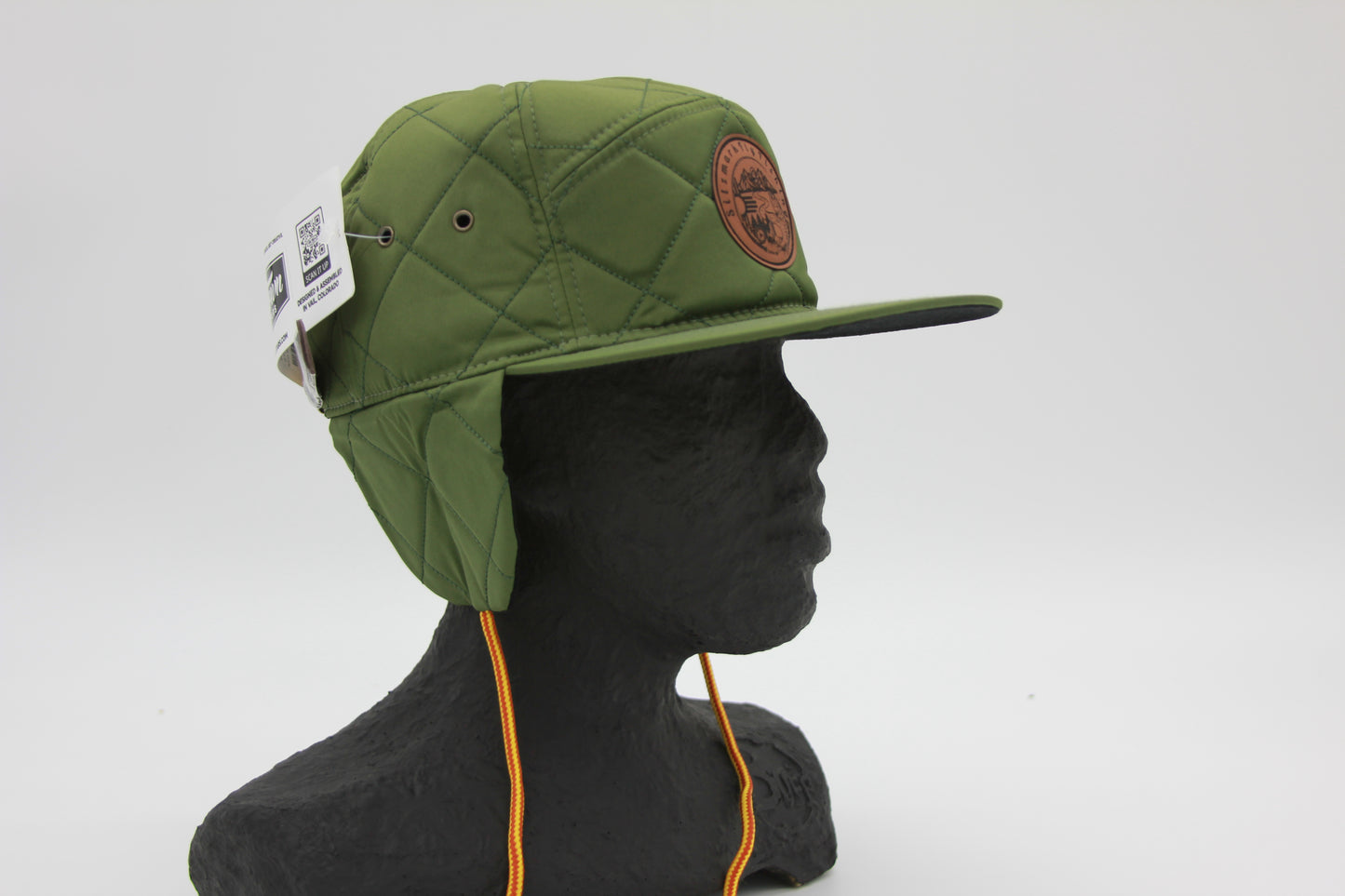 Green Insulated Ear Flap SItzmark Flat Brim Hat