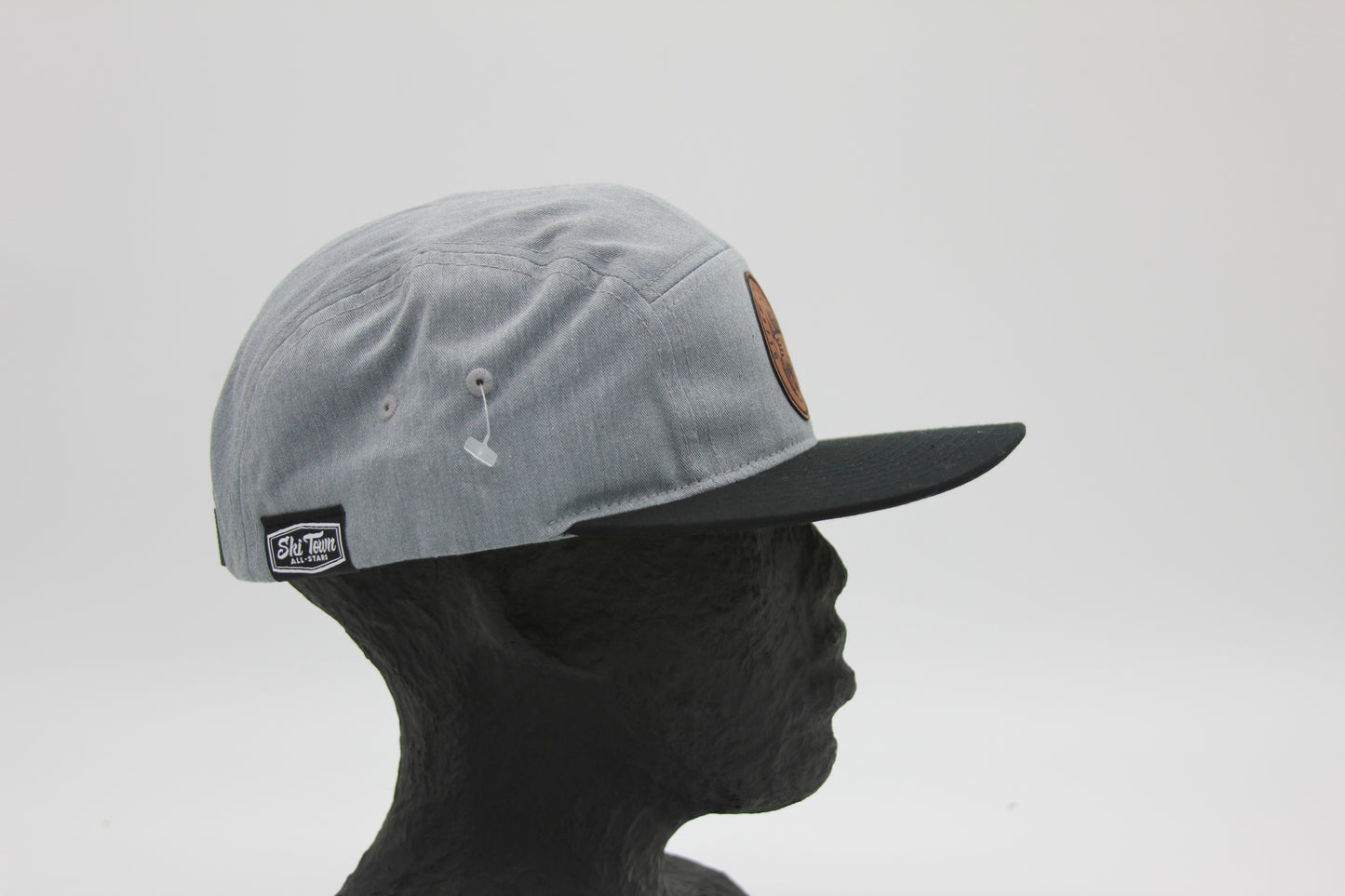 7 Panel Grey and Black Flat Brim Sitzmark Hat