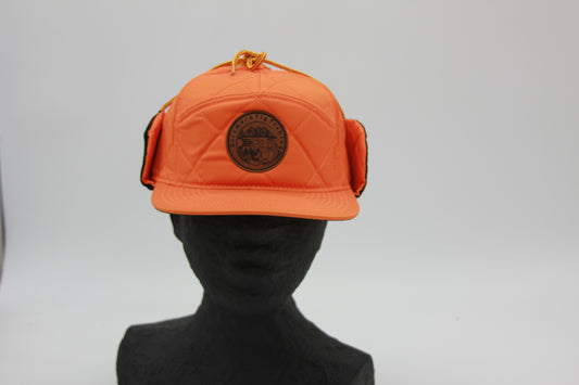 Neon Orange Insulated Ear Flap Flat Brim Sitzmark Hat