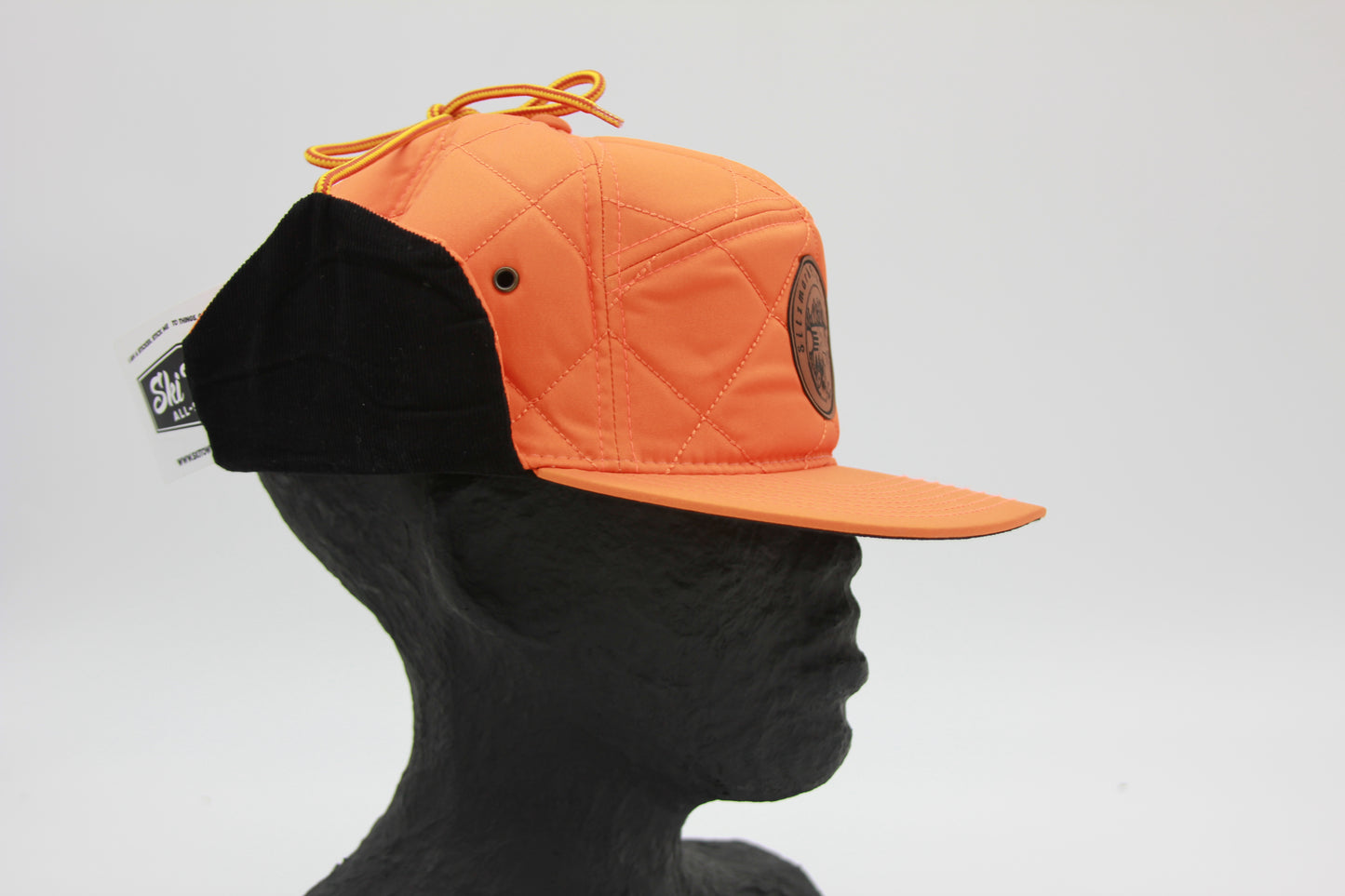 Neon Orange Insulated Ear Flap Flat Brim Sitzmark Hat