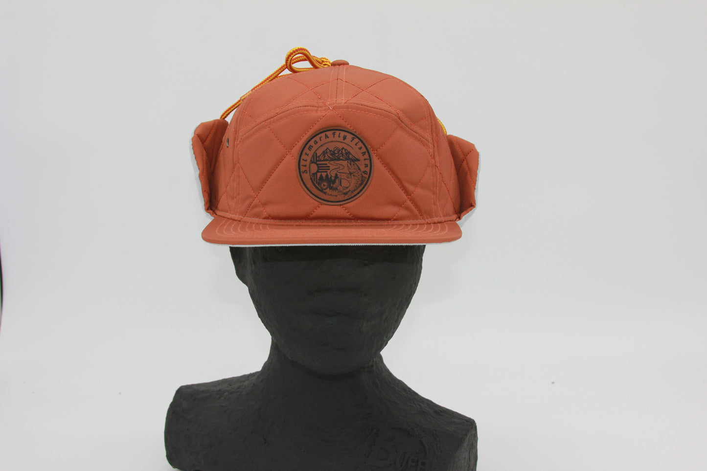 Dark Orange Insulated Ear Flap Flat Brim Sitzmark Hat