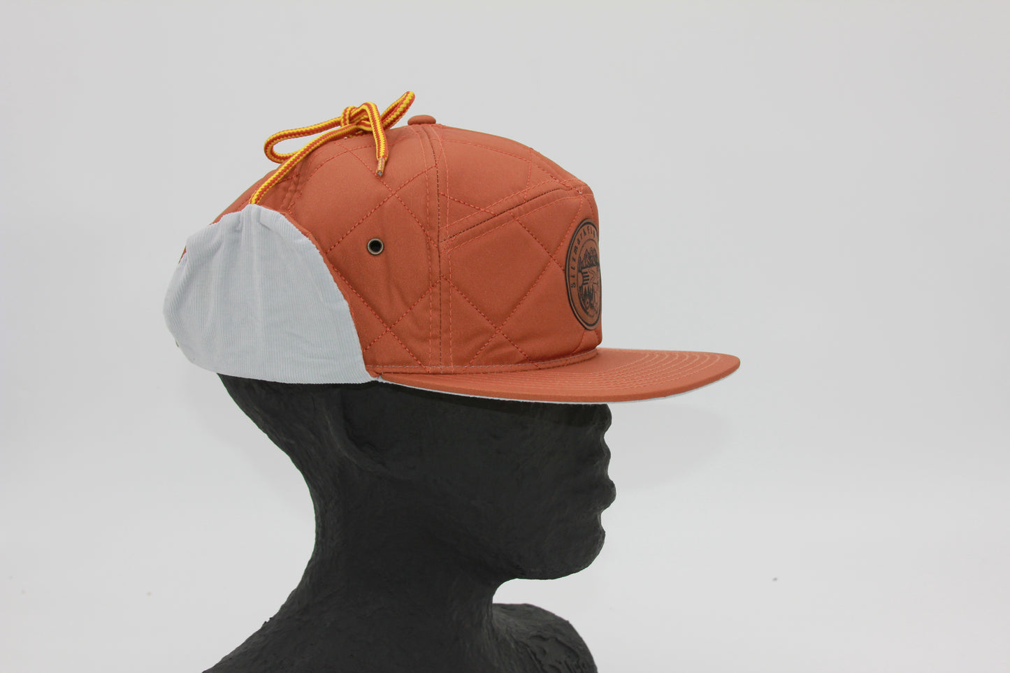 Dark Orange Insulated Ear Flap Flat Brim Sitzmark Hat