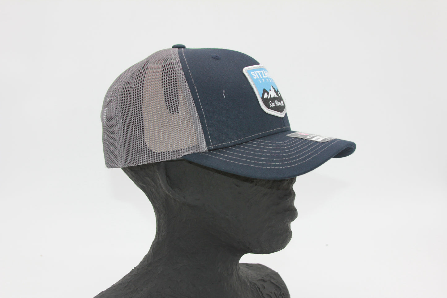 Blue and Dark Grey Mesh Sitzmark Trucker Hat