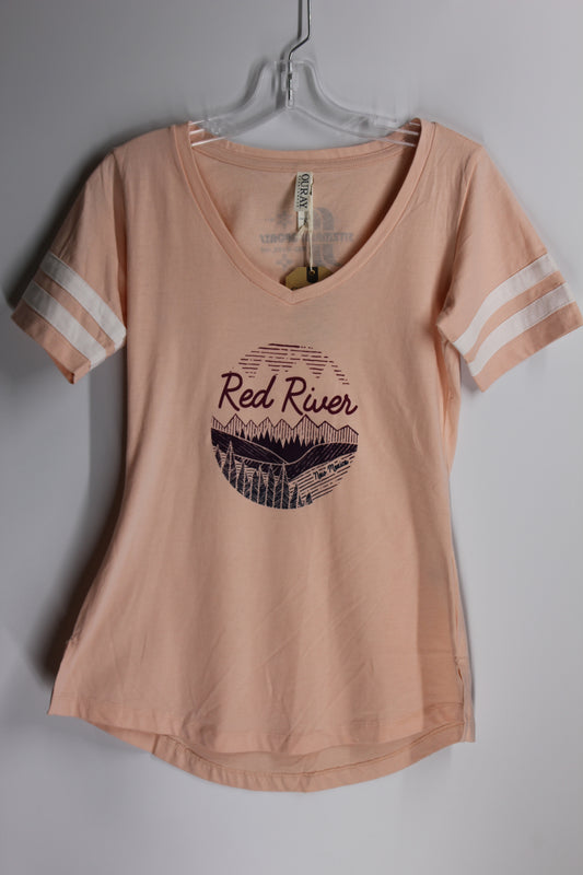 Peach Baseball Red River Sitzmark T-Shirt